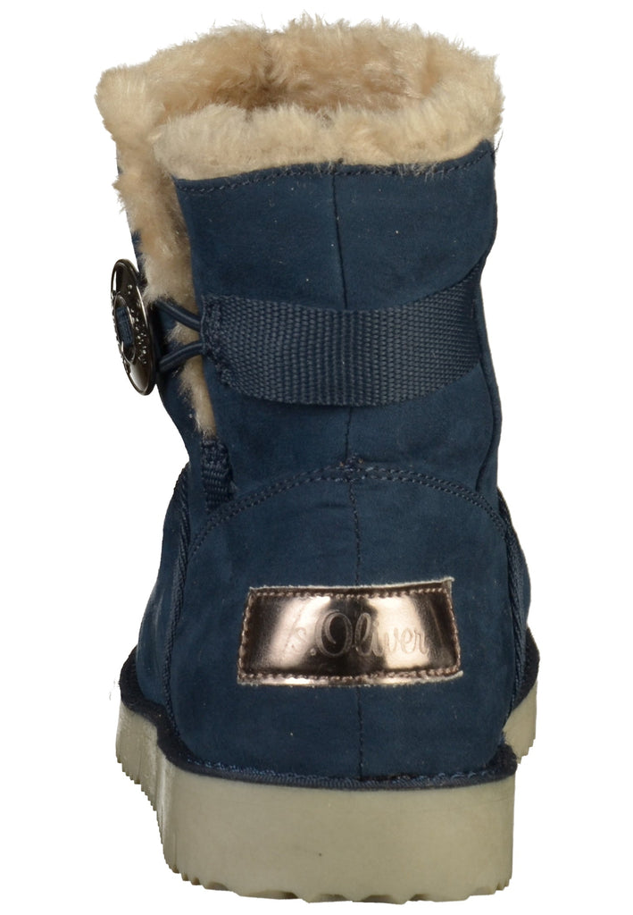 s.Oliver Stiefelette Lederimitat/Textil Blau - surf4shoes