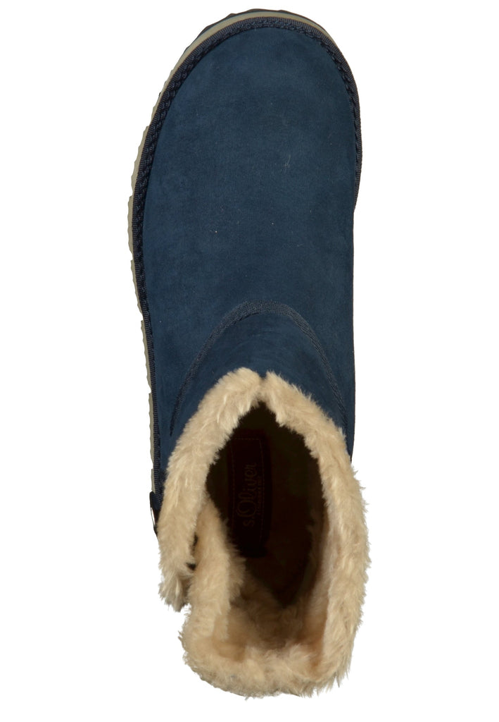 s.Oliver Stiefelette Lederimitat/Textil Blau - surf4shoes