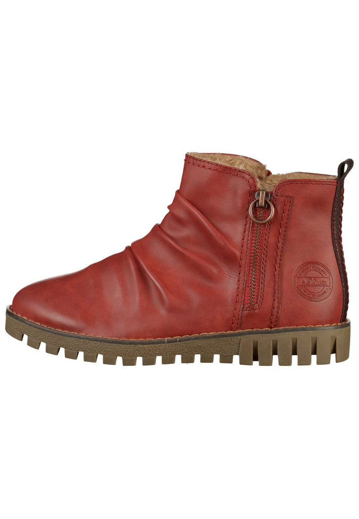 s.Oliver Stiefelette Lederimitat Rot - surf4shoes