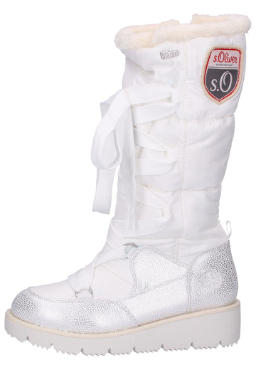 s.Oliver Stiefel Lederimitat/Textil Weiß - surf4shoes