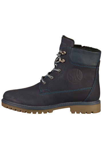 s.Oliver Stiefelette Leder Blau - surf4shoes