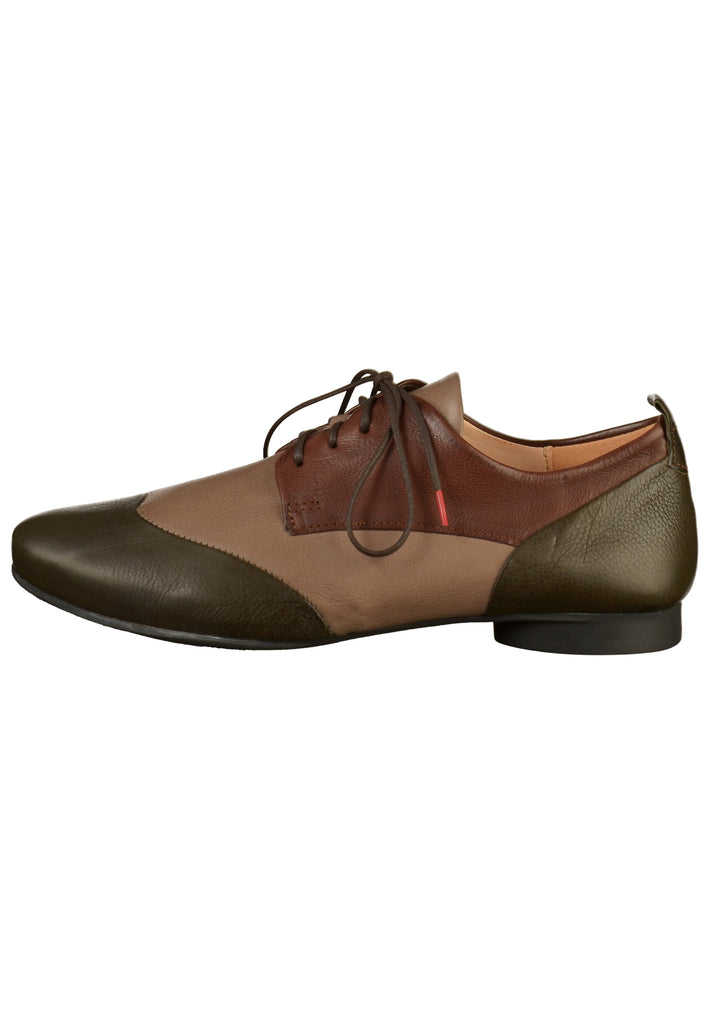 Think! Halbschuhe Leder Oliv - surf4shoes