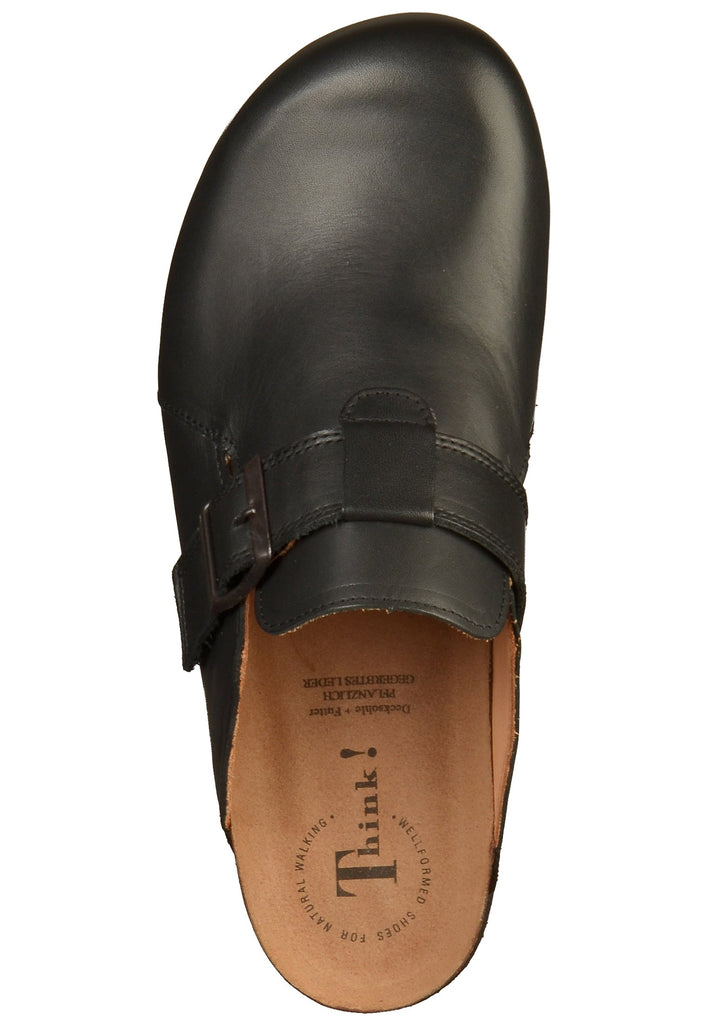 Think! Clogs Leder Schwarz - surf4shoes