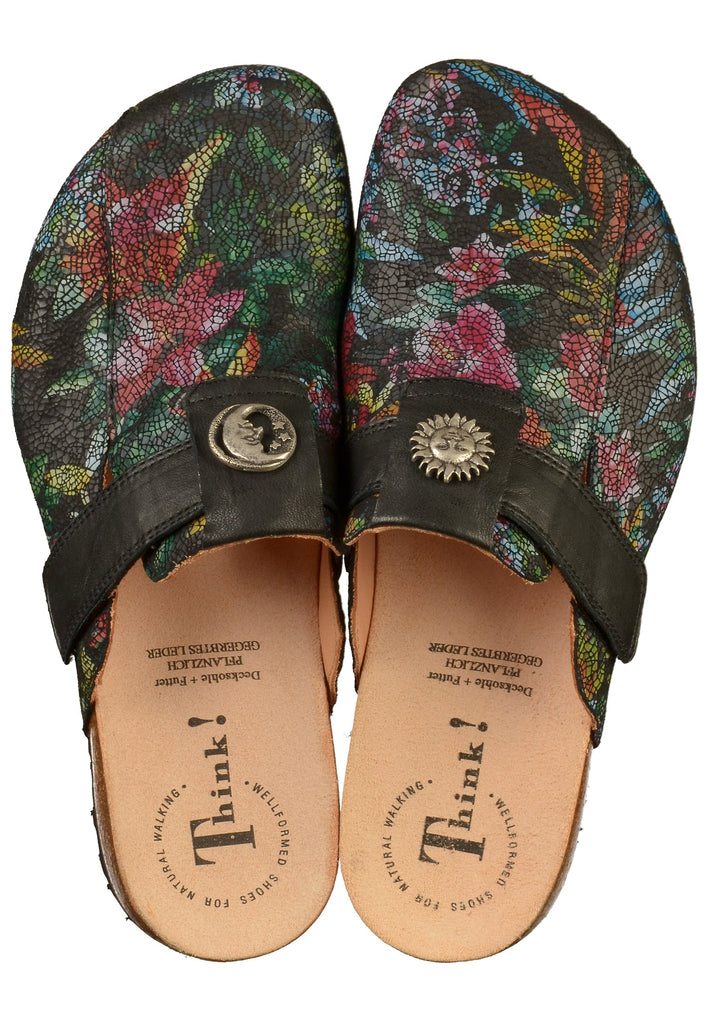 Think! Clogs Leder Schwarz - surf4shoes
