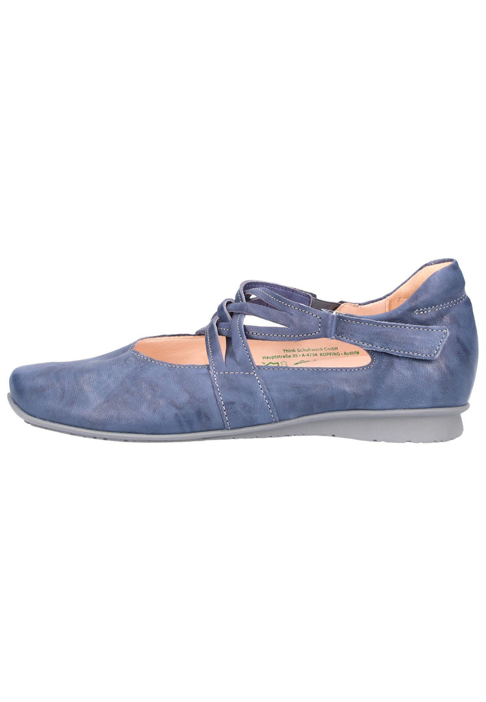 Think! Ballerinas Leder Blau - surf4shoes