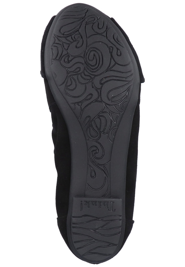 Think! Ballerinas Nubukleder Schwarz - surf4shoes