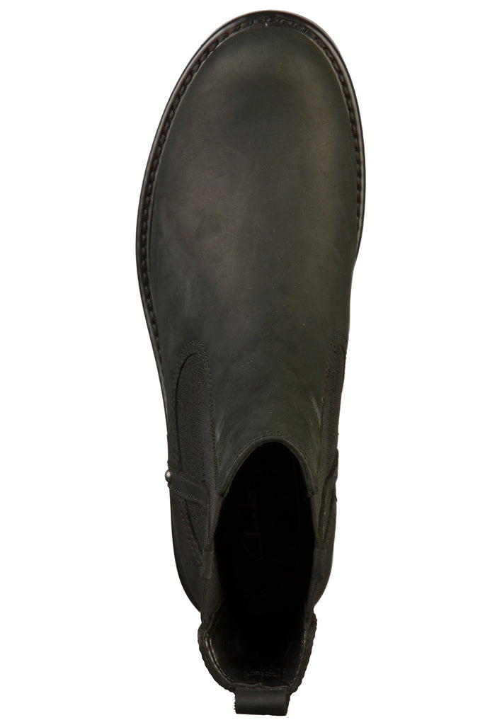 Clarks Stiefelette Leder/Textil Schwarz - surf4shoes