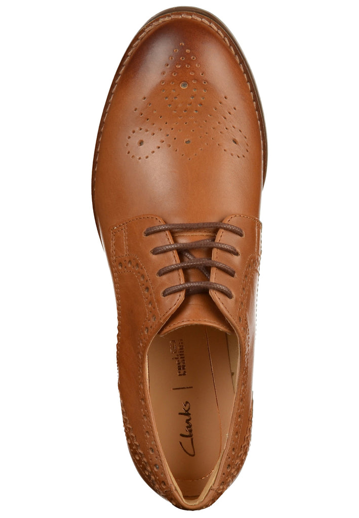 Clarks Halbschuhe Leder Cognac - surf4shoes