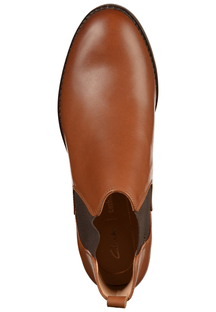 Clarks Stiefelette Leder Cognac - surf4shoes