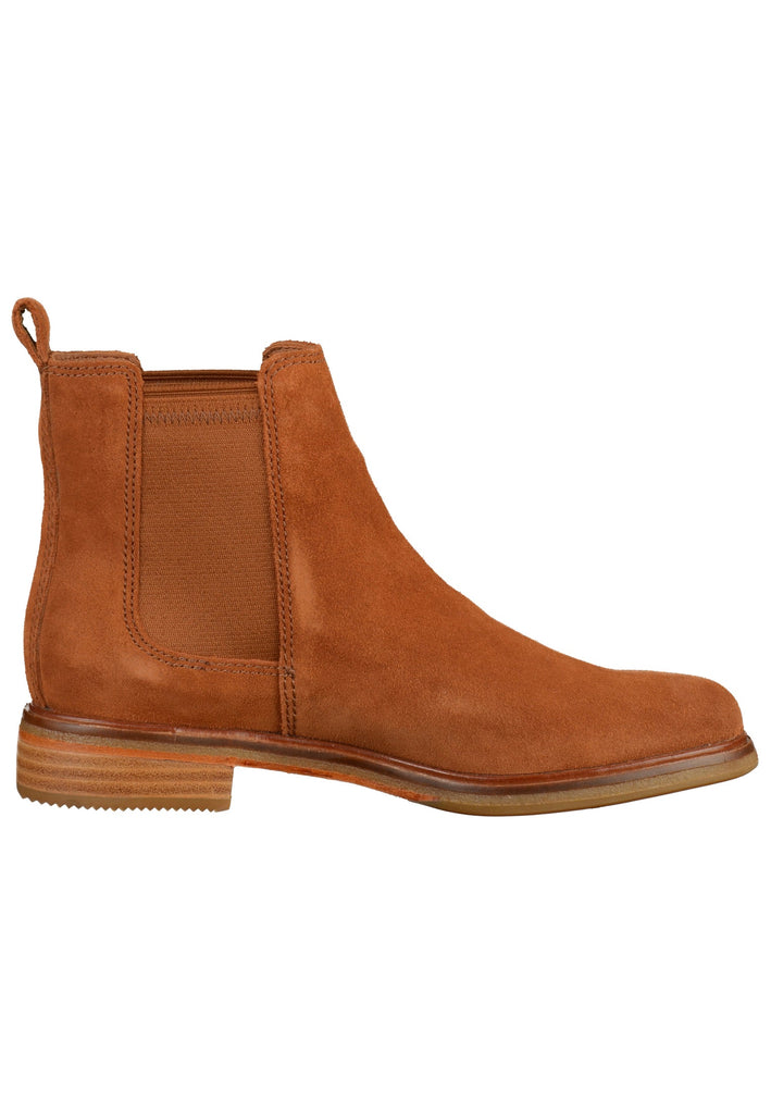 Clarks Stiefelette Veloursleder Cognac - surf4shoes