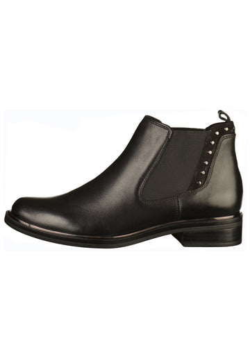 Caprice Stiefelette Leder Schwarz - surf4shoes