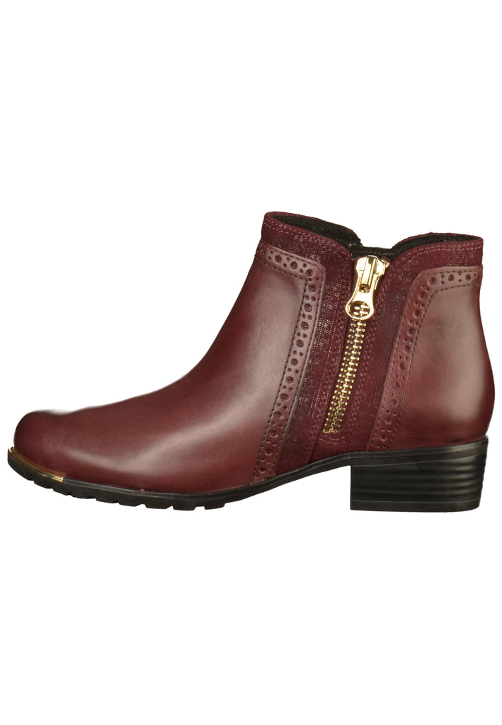 Caprice Stiefelette Leder/Textil Bordeaux - surf4shoes