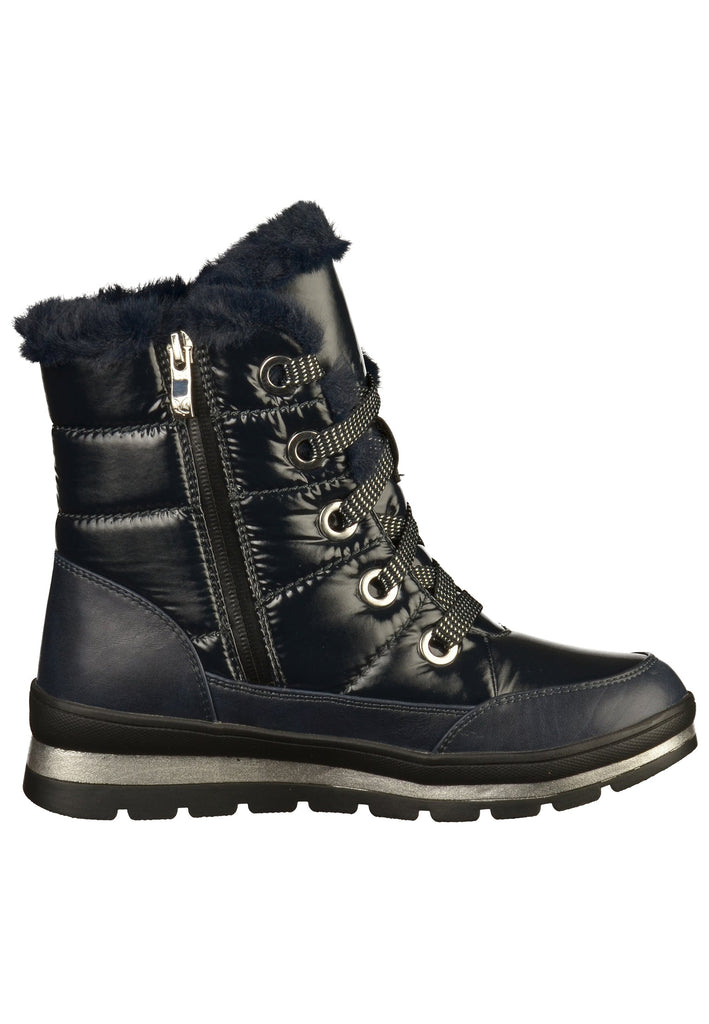 Caprice Stiefelette Lederimitat/Textil Dunkelblau - surf4shoes