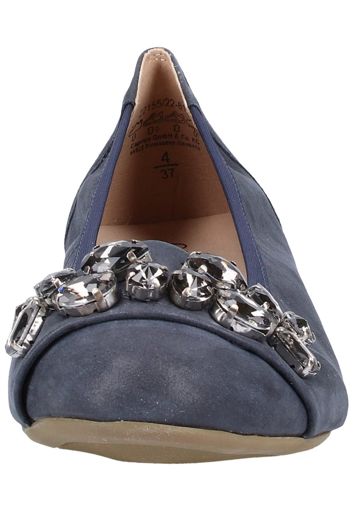 Caprice Ballerinas Veloursleder Navy - surf4shoes