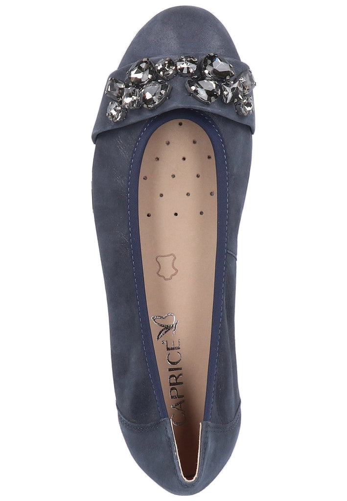 Caprice Ballerinas Veloursleder Navy - surf4shoes