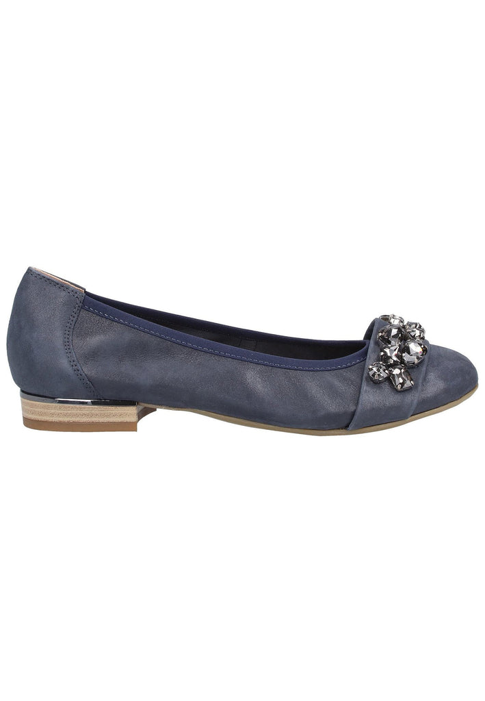 Caprice Ballerinas Veloursleder Navy - surf4shoes