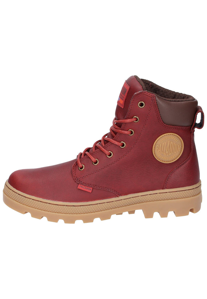 Palladium Stiefelette Leder/Textil Bordeaux - surf4shoes