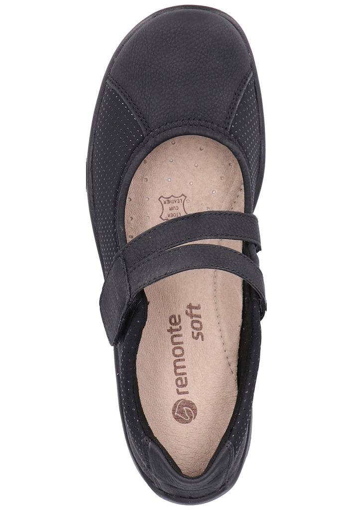Remonte Ballerinas Lederimitat Schwarz - surf4shoes