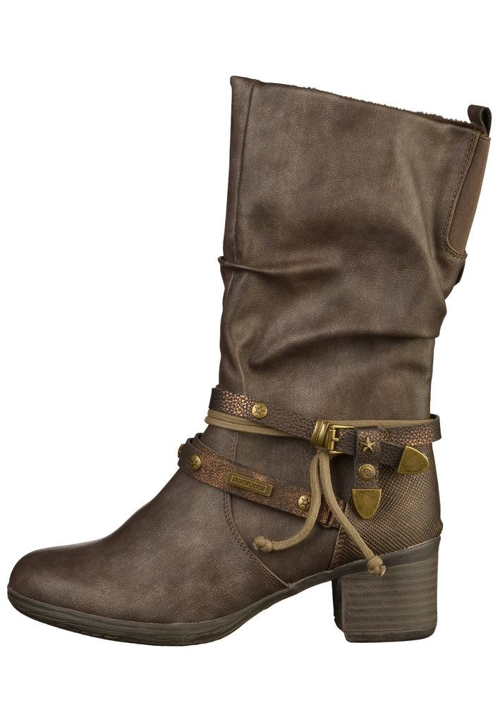 Dockers Stiefel Lederimitat Dunkelbraun - surf4shoes