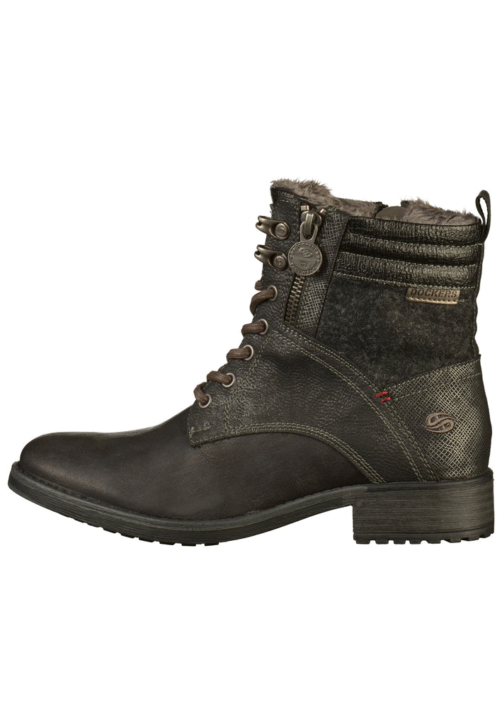 Dockers Stiefelette Lederimitat/Textil Schwarz - surf4shoes