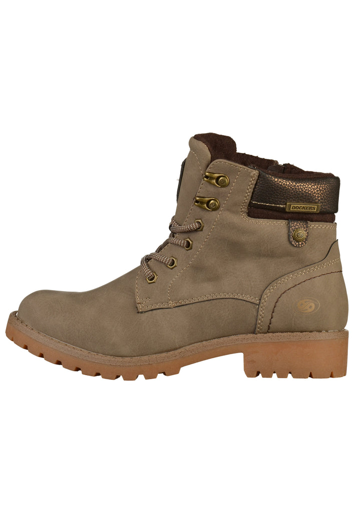 Dockers Stiefelette Lederimitat Taupe/Braun - surf4shoes