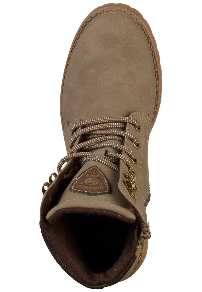 Dockers Stiefelette Lederimitat Taupe/Braun - surf4shoes