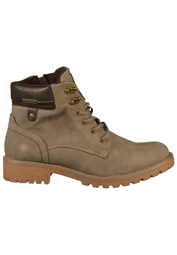 Dockers Stiefelette Lederimitat Taupe/Braun - surf4shoes