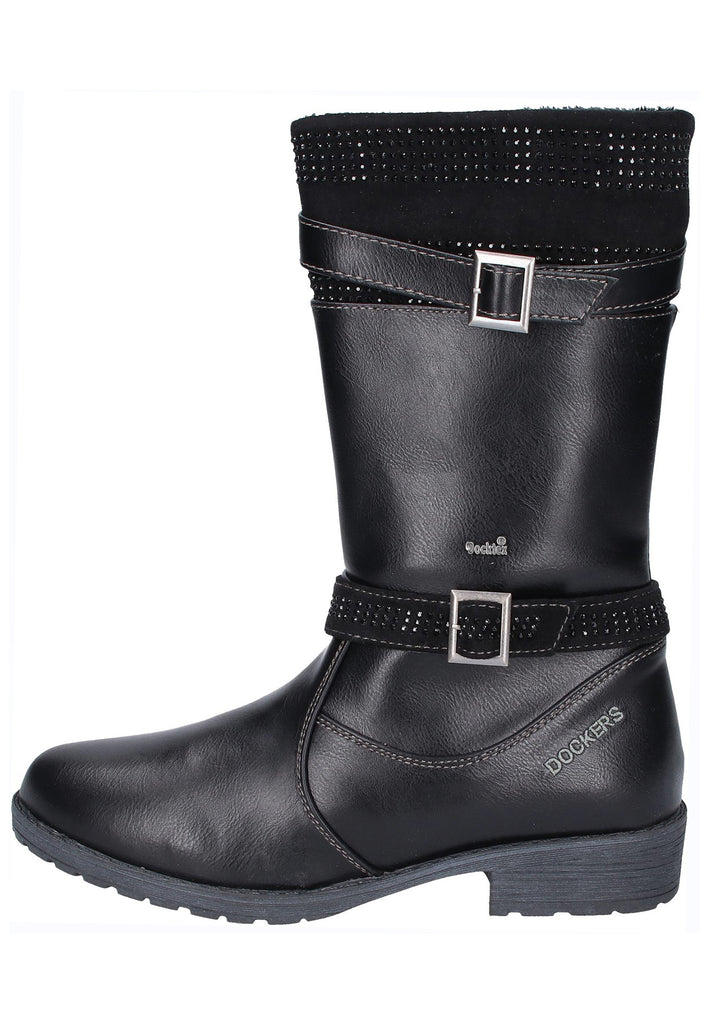 Dockers Stiefel Lederimitat/Textil Schwarz - surf4shoes