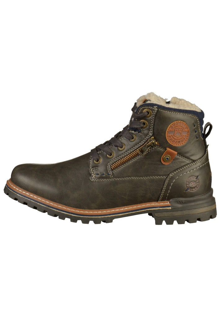 Dockers Stiefelette Lederimitat Dunkelgrau - surf4shoes