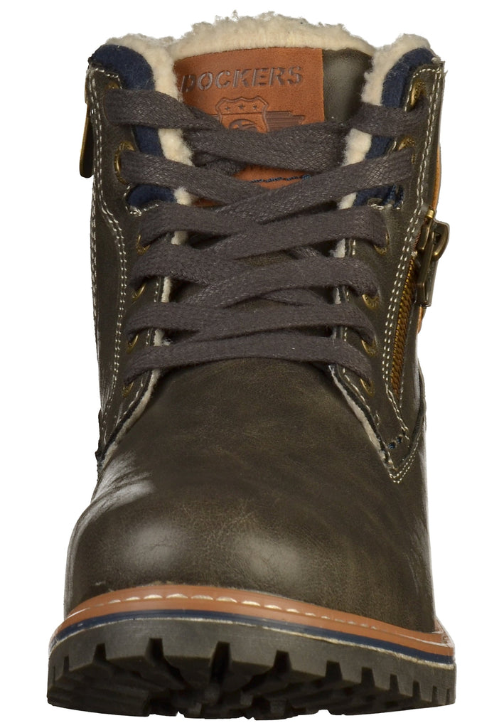 Dockers Stiefelette Lederimitat Dunkelgrau - surf4shoes