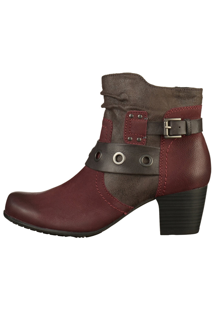 Jana Stiefelette Leder/Textil Bordeaux - surf4shoes