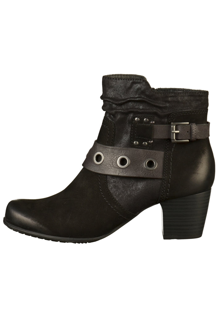 Jana Stiefelette Leder/Textil Schwarz - surf4shoes