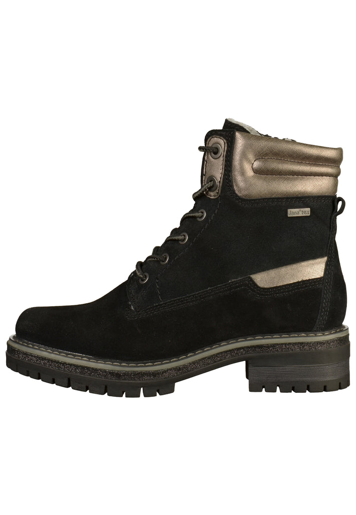 Jana Stiefelette Leder Schwarz - surf4shoes