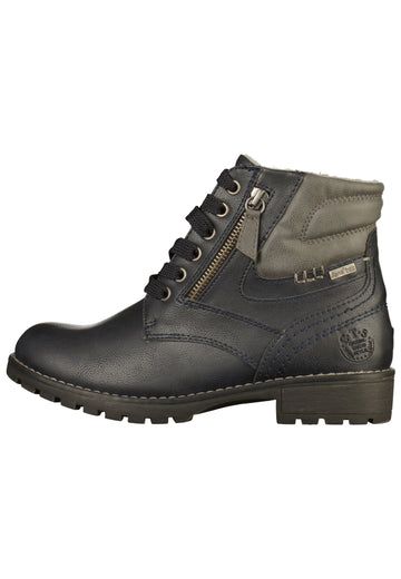 Jana Stiefelette Lederimitat/Textil Dunkelblau - surf4shoes