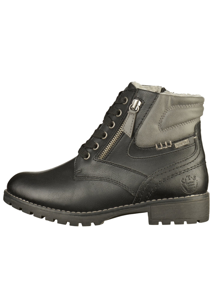 Jana Stiefelette Lederimitat/Textil Schwarz - surf4shoes