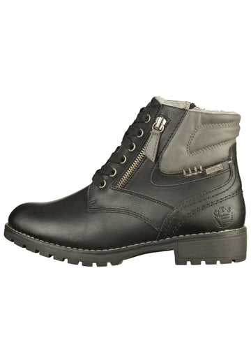 Jana Stiefelette Lederimitat/Textil Schwarz - surf4shoes