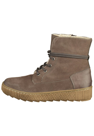 Jana Stiefelette Leder/Textil Braun - surf4shoes