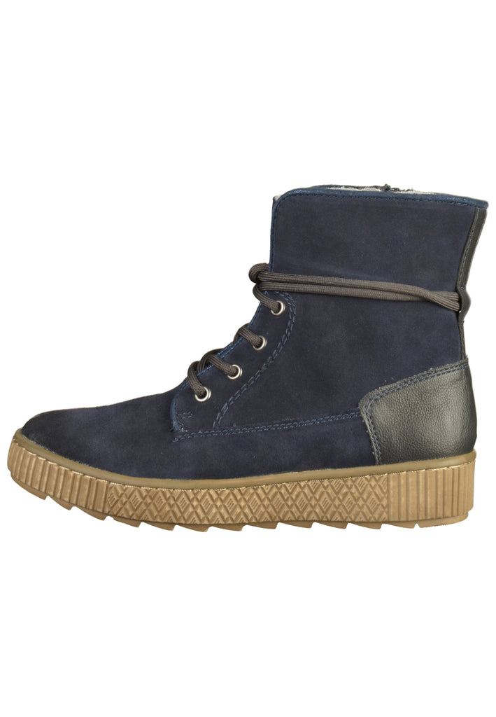 Jana Stiefelette Leder/Textil Navy - surf4shoes