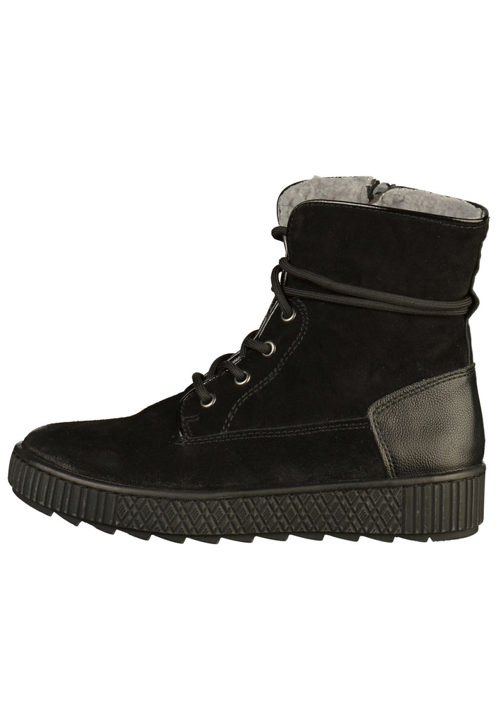 Jana Stiefelette Leder/Textil Schwarz - surf4shoes