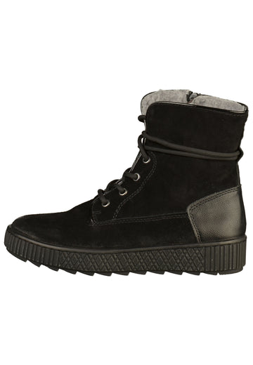 Jana Stiefelette Leder/Textil Schwarz - surf4shoes