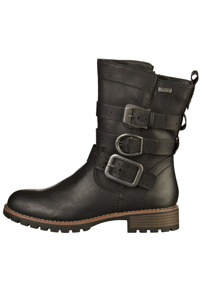 Jana Stiefel Lederimitat Schwarz - surf4shoes