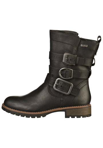 Jana Stiefel Lederimitat Schwarz - surf4shoes