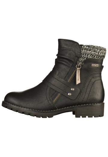 Jana Stiefelette Lederimitat/Textil Schwarz - surf4shoes