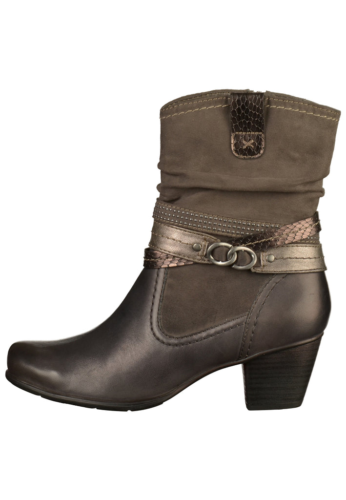 Jana Stiefelette Leder/Textil Graphit - surf4shoes