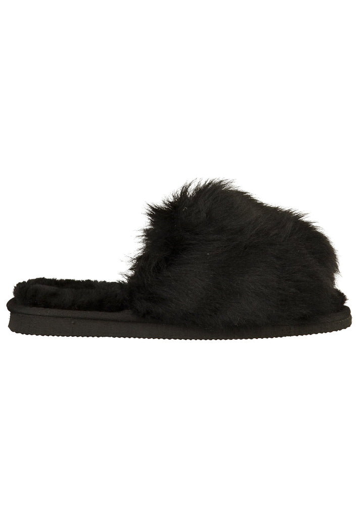 Shepherd Hausschuhe Leder Schwarz Warmfutter - surf4shoes