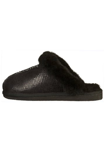 Shepherd Hausschuhe Leder Schwarz - surf4shoes