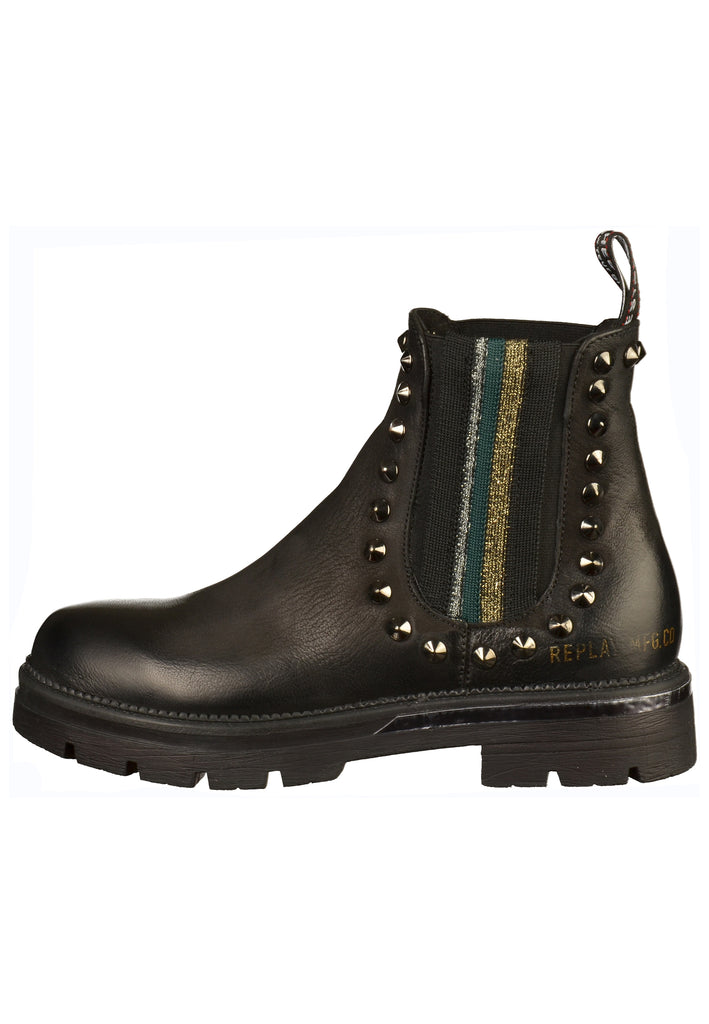 Replay Stiefelette Leder/Textil Schwarz - surf4shoes