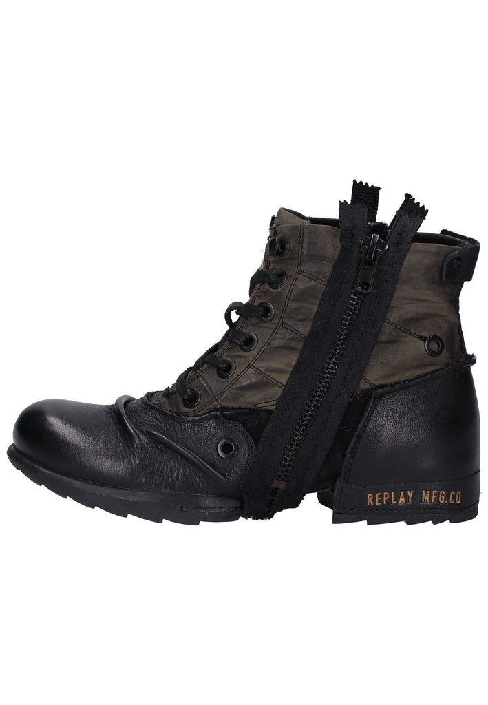Replay Stiefelette Leder/Textil Schwarz - surf4shoes