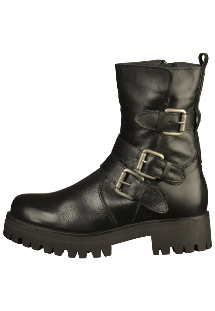 Buffalo Stiefelette Leder Schwarz - surf4shoes