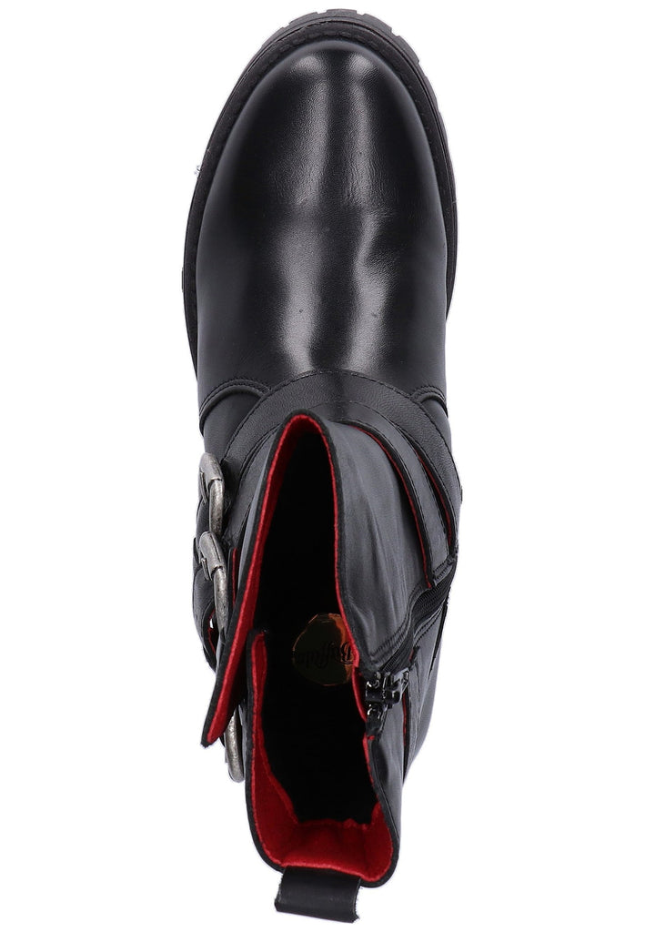 Buffalo Stiefelette Leder Schwarz - surf4shoes